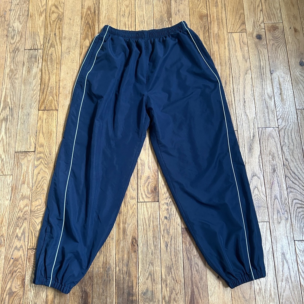 Vintage Perry Ellis America Active Navy Blue Track Pants Windbreaker Joggers XL